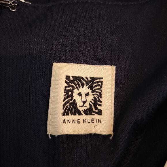 Anne Klein Polka Dot Dress Belted Stretch Fit Flare - Picture 8 of 8